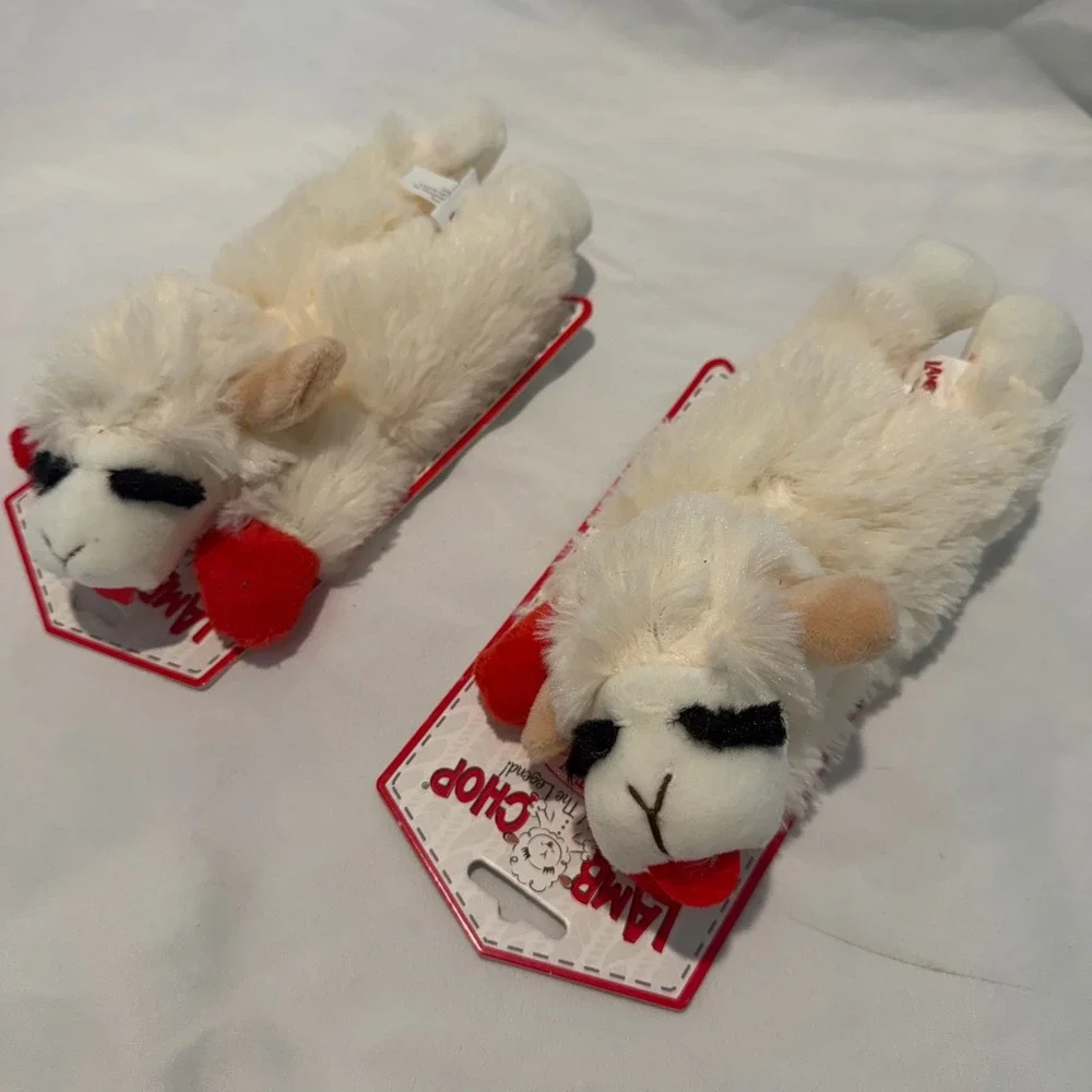 Multipet Lamb Chop Plush Squeaky‎ Dog Toy XS Small Stuffed 6 Inch